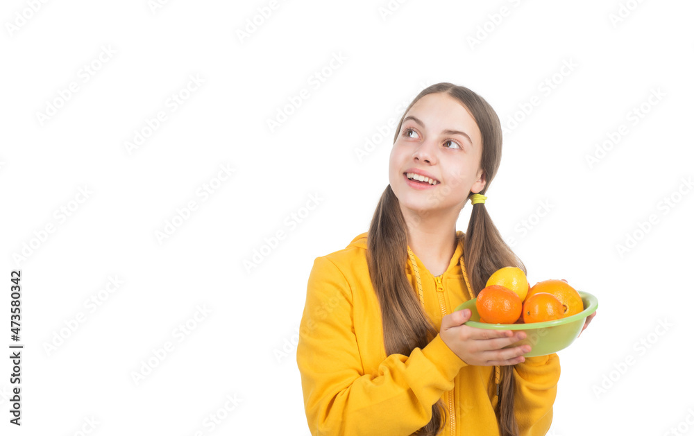 cheerful child with citrus fruit full of vitamins isolated on white copy space, diet cheerful child with citrus fruit full of vitamins isolated on white copy space, diet