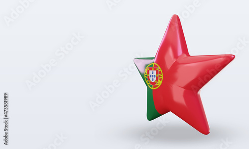 3d star Portugal flag rendering right view