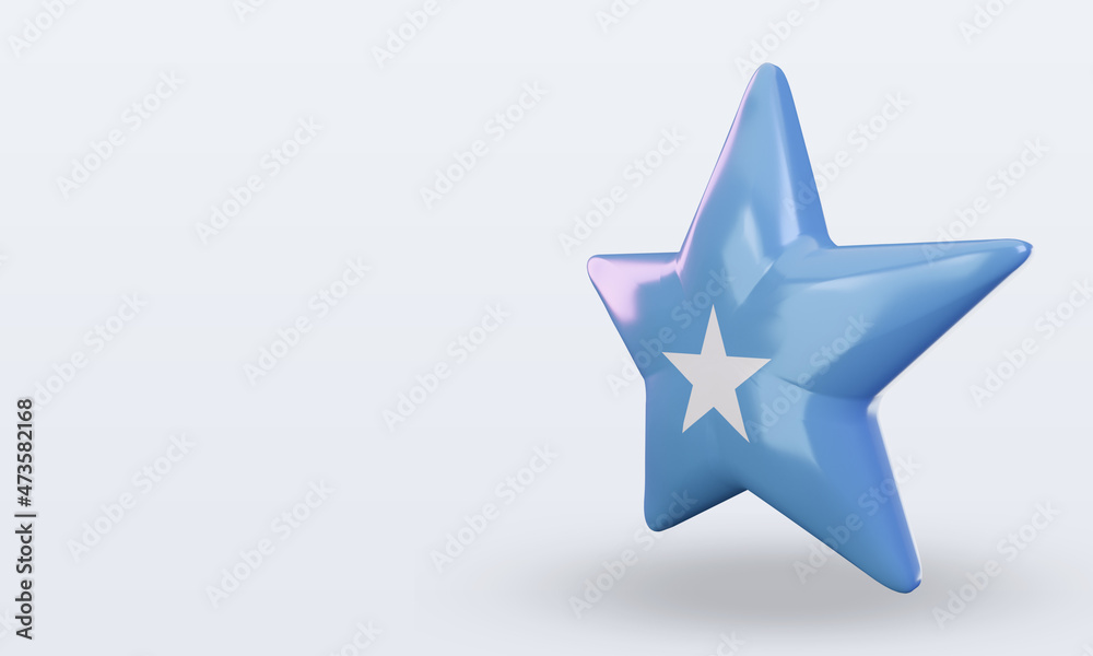 3d star Somalia flag rendering right view