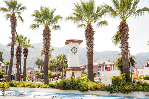 Tableau sur toile Clock square in icmeler, Icmeler is a small Turkish village near Marmaris