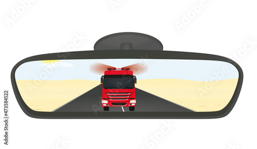 Car rear view mirror. vector illustration