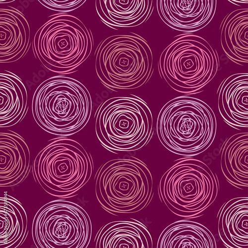 Vector seamless floral stylish pattern of multicolored stylized roses in pastel colors on a light background, for design of textiles, wallpaper, wrapping paper.
