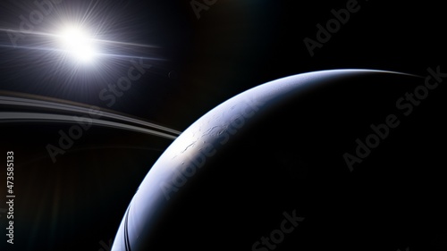 Billions of galaxy in the universe Cosmic art background. Planets and galaxy 3d render