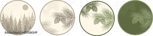 banner, flyer, new year, cones, trees, christmas, forest, branches, card, set, fir cone, cedar, collection, holiday, herringbone, needles, coniferous forest, pine, spruce, needles, tree,