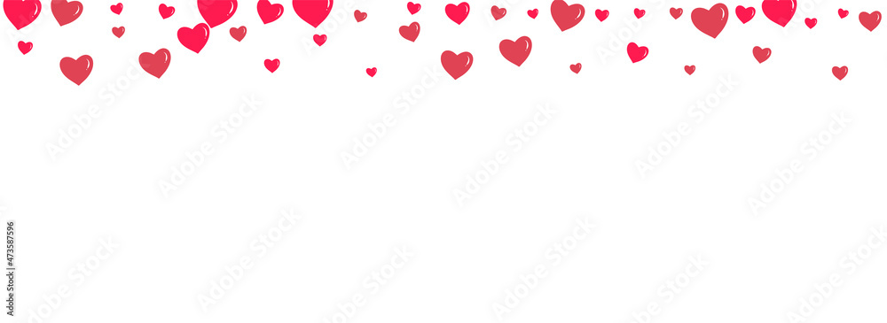 Maroon Color Heart Vector Panoramic White