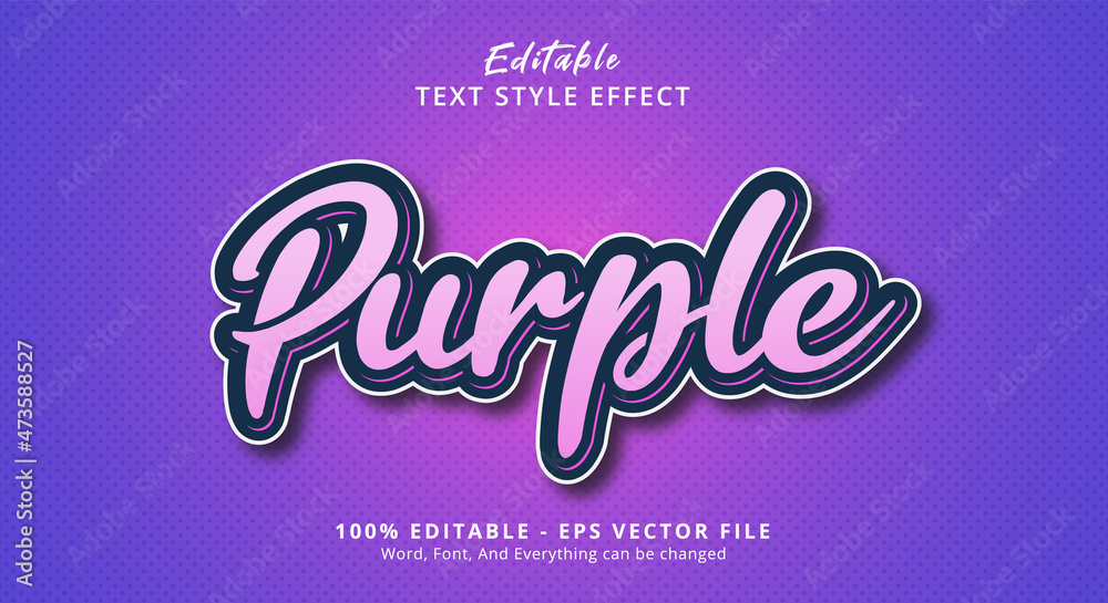 Editable text effect, Purple text effect template Editable text effect, Purple text effect template
