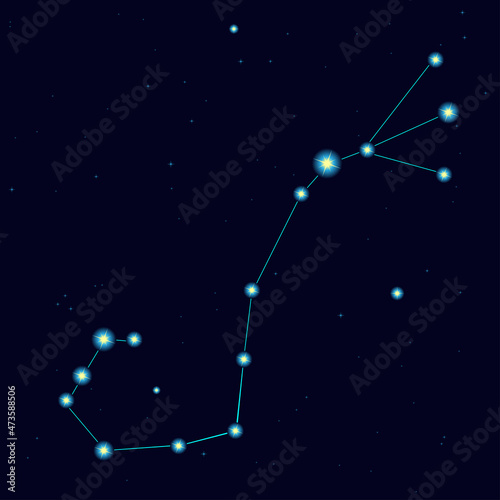 Vector starry sky with constellation scorpio 