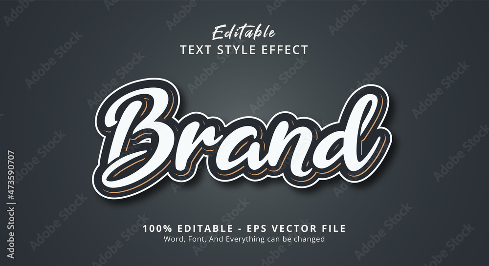 Editable text effect, Brand text effect template