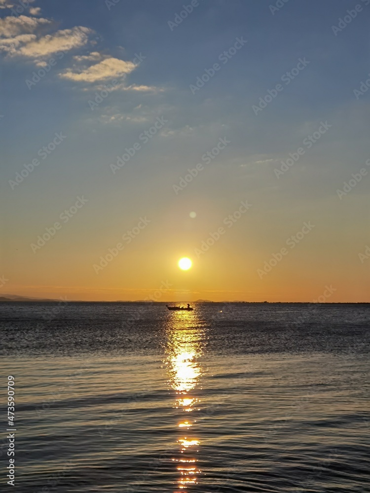 sea sunset beach in the winter menidi greece