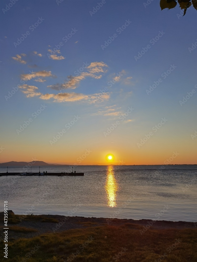 sea sunset beach in the winter menidi greece