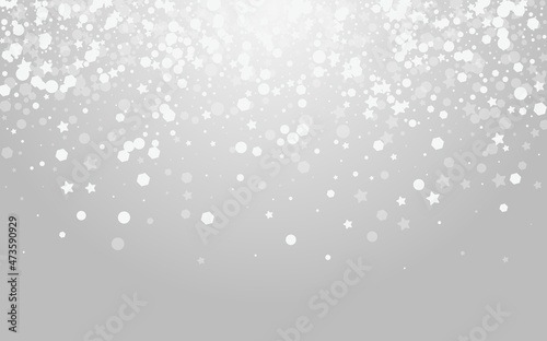 White Dots Vector Grey Background. Silver
