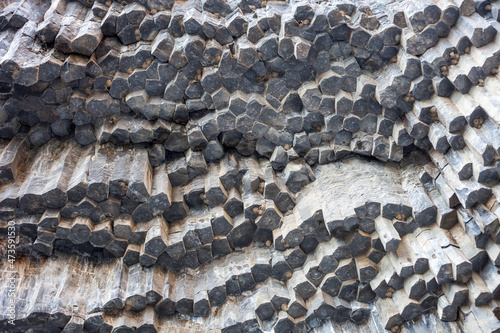 Basalt columnar units in the Garni gorge, Armenia. photo