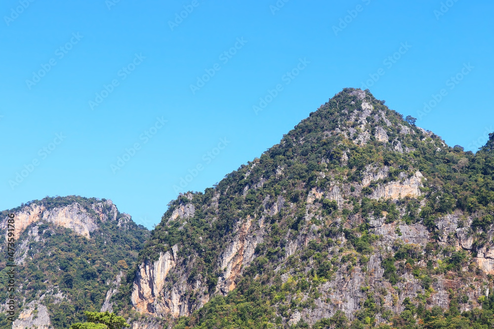 beautiful mountains with blue sky