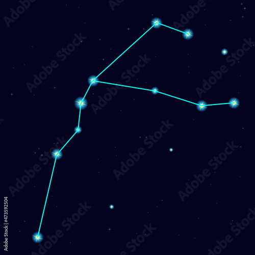 Vector starry sky with constellation aquarius 