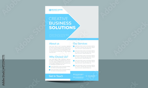 Creative Business flyer design for your business and modern concept with a4 size layout template