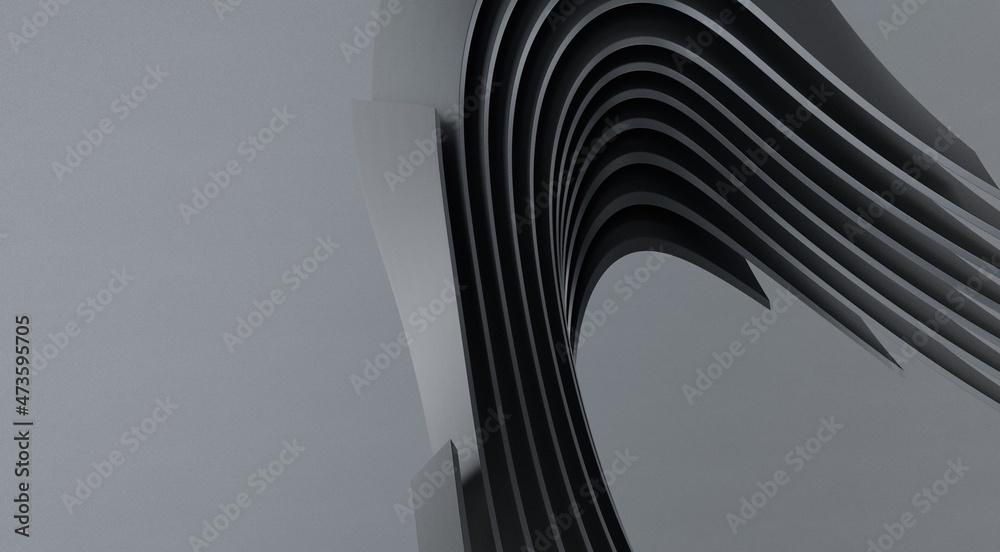 Naklejka premium Creative image with curved elements, abstract.