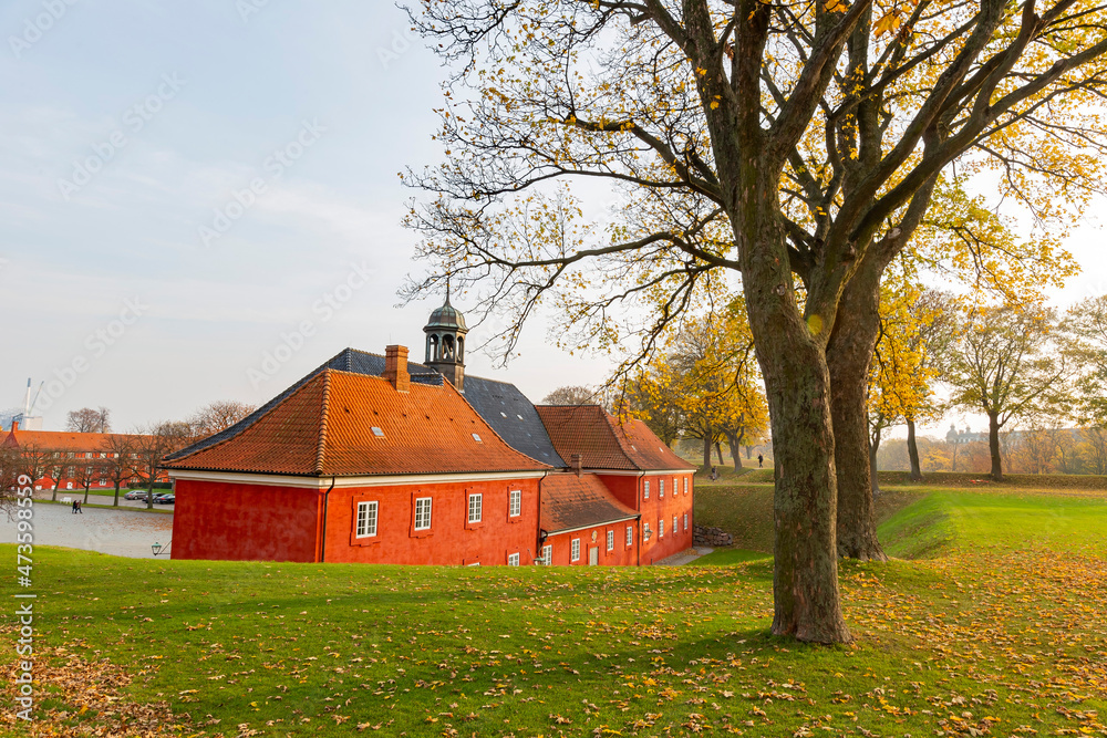 Obraz premium Historical Kastelskirken building in the Kastellet, Copenhagen