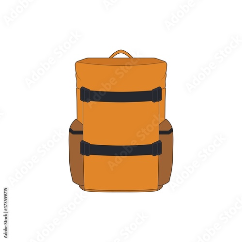 Vector Colorful Backpacks. Backpacks for schoolchildren, students, travellers and tourists. Back to School rucksack flat vector illustrations isolated on white.
