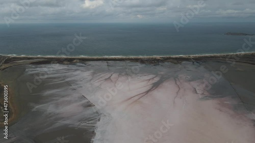 stormy weather on the salt lake coast near the sea
