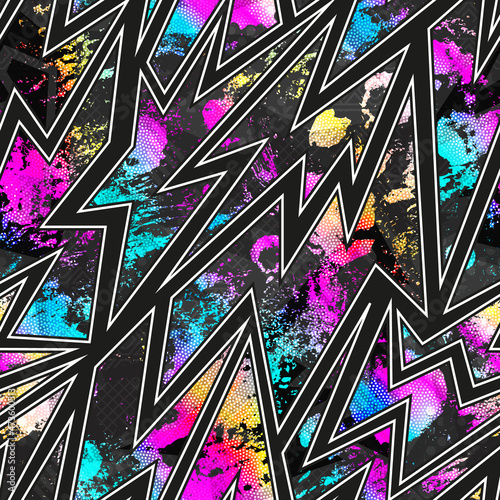 Abstract grunge geometric seamless texture.
