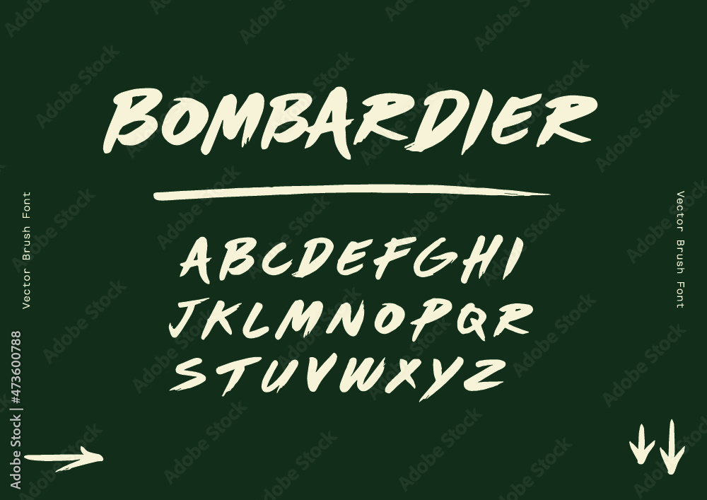 Bombardier Brush Font Inspired by the nose art typography on WW2