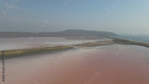 view of salt lake and mountain