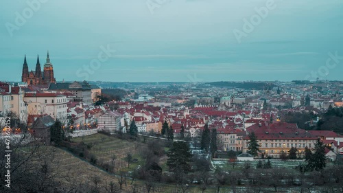 Wallpaper Mural 4k time lapse of sunset in Prague with view on the castle and old town Torontodigital.ca