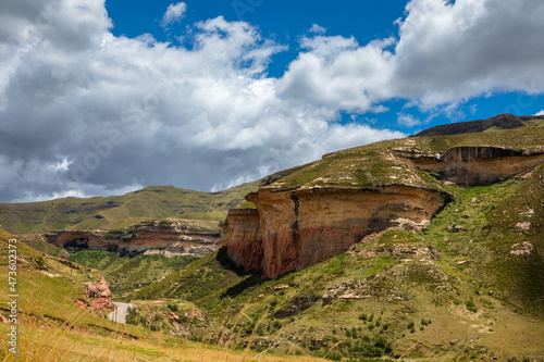 Sandstone mountains of the Golden gate Highland National park in the Freestate province, South Africa