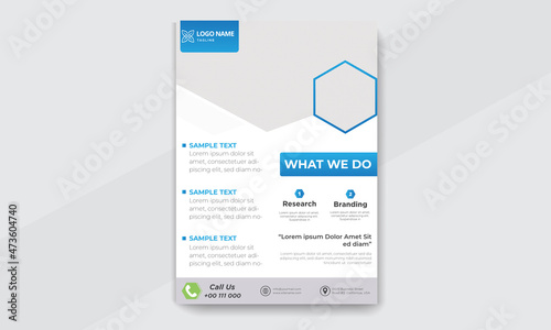 Corporate modern simple flyer vector template design, presentation blue brochure design, cover, annual report, poster, flyer, vector illustration template in A4 size
