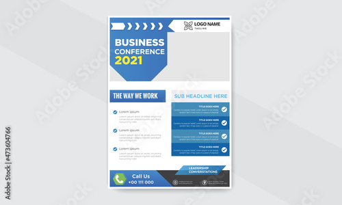 Creative professional business conference flyer vector template design, Easy to use and edit