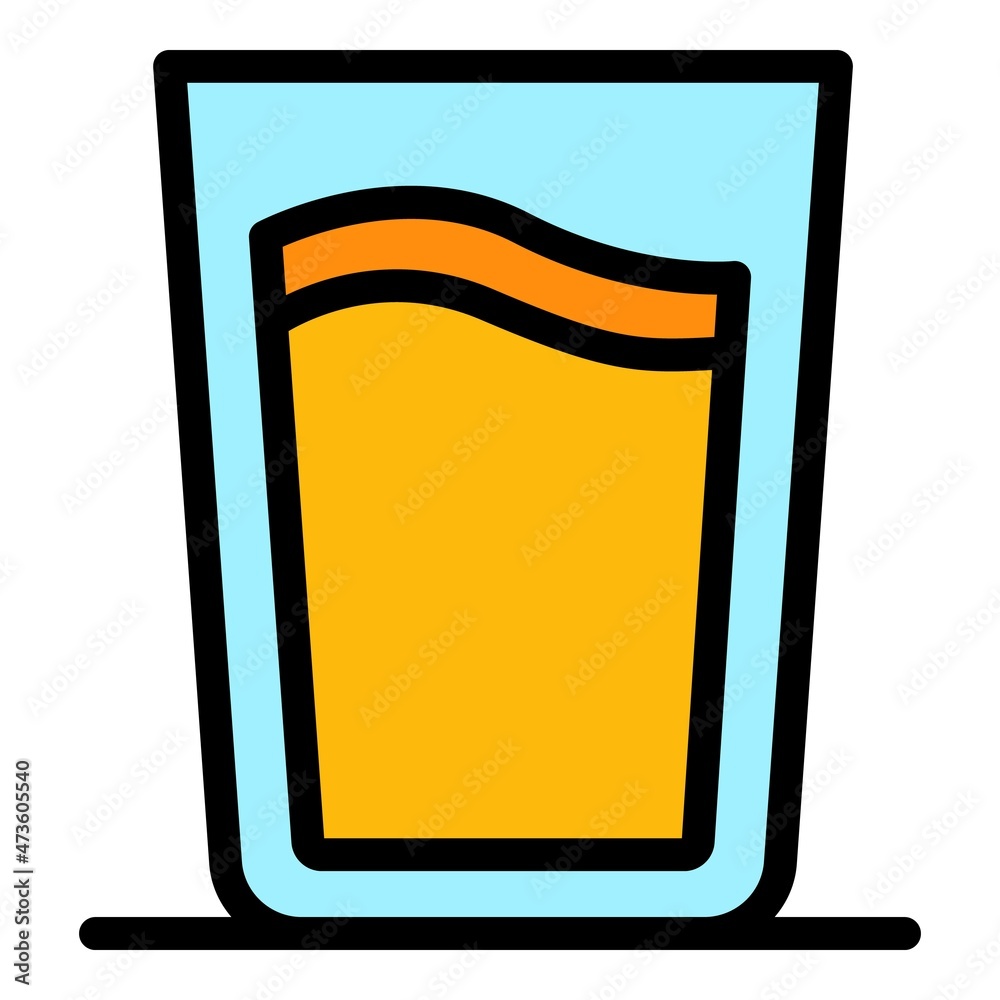Warm glass mug icon. Outline warm glass mug vector icon color flat isolated Warm glass mug icon. Outline warm glass mug vector icon color flat isolated