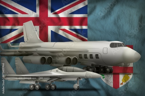 Fiji air forces concept on the state flag background. 3d Illustration