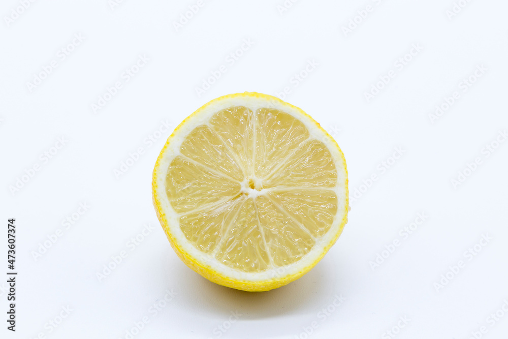 lemon halved on white background lemon halved on white background