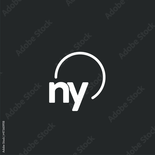 NY initial logo with rounded circle