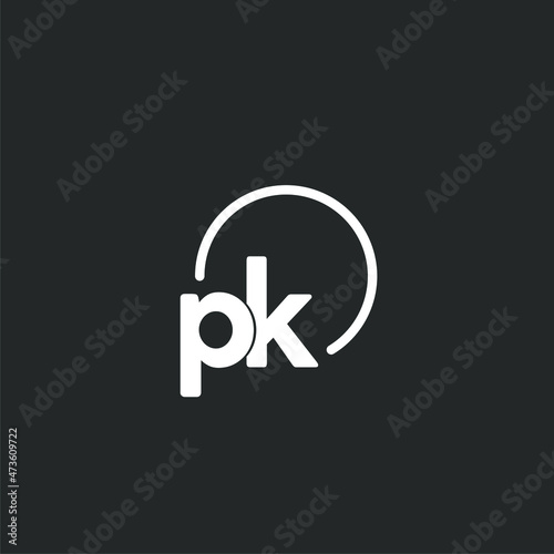 PK initial logo with rounded circle