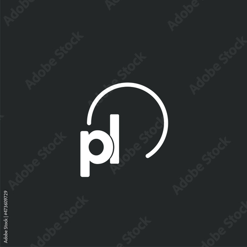 PL initial logo with rounded circle