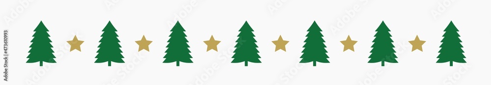 Christmas trees and stars border. Christmas trees and stars border.