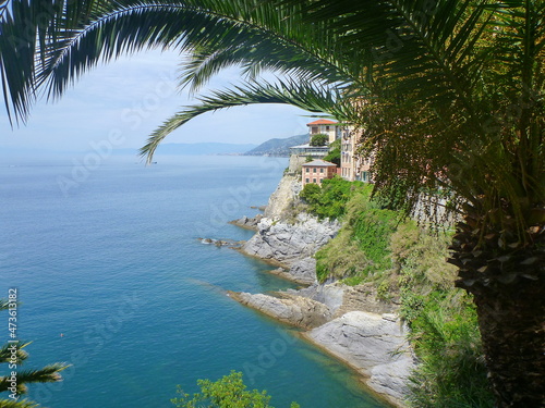 schöne Aussicht aufs Mittelmeer (Ligurien, Italien)