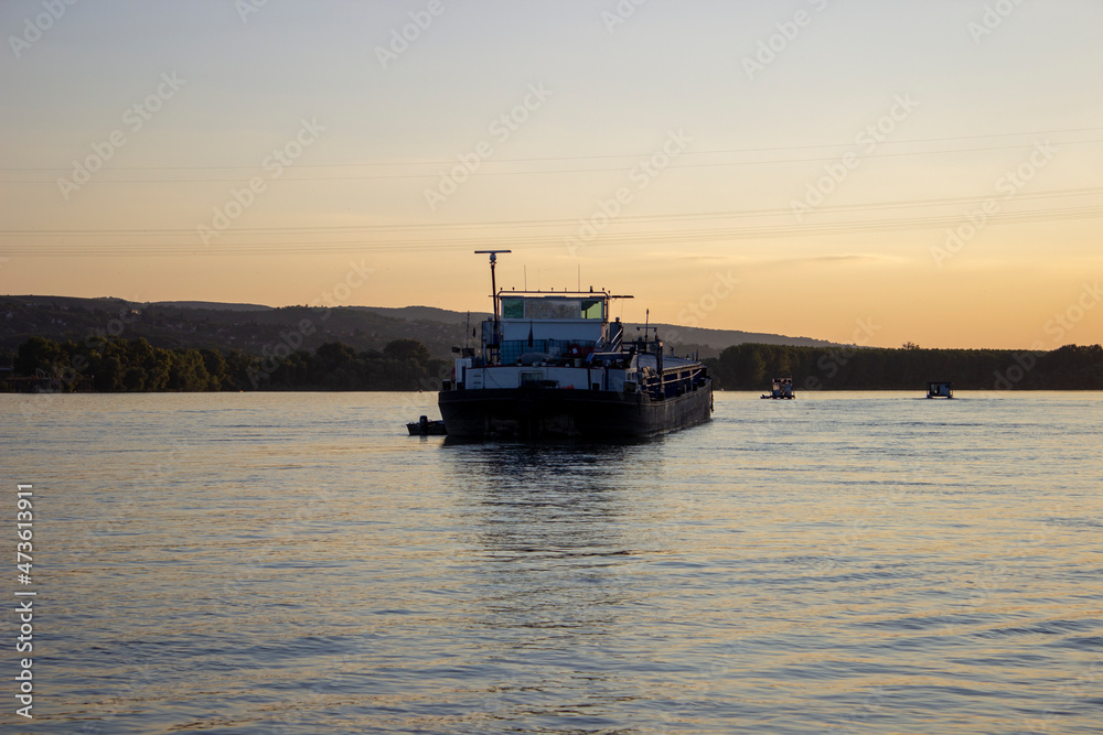 the ship sails on the Danube