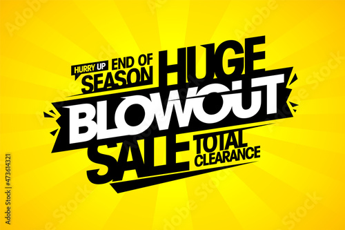 Huge blowout sale, total clearance vector web banner