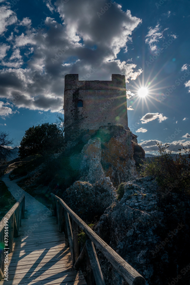 old castle in the evening, castle of Zahara.