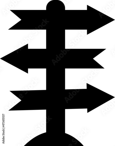 Direction sign, traffic indications for orientation for destinantion black vector eps 10 photo