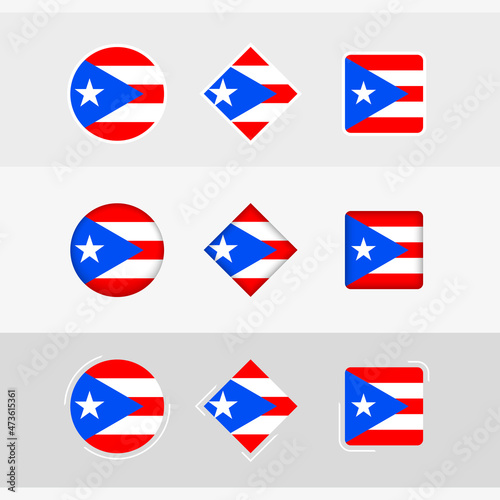 Free Download Puerto Rico flag icons set, vector flag of Puerto Rico. - GFXLoad