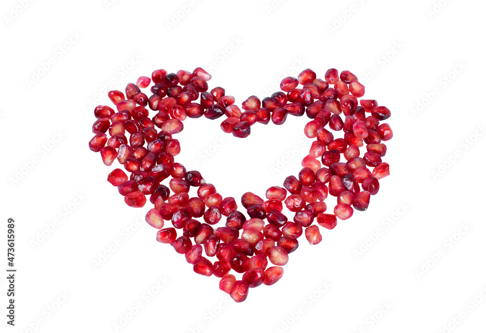 Pomegranate seed isolated on white background . Pomegranate seed isolated on white background .