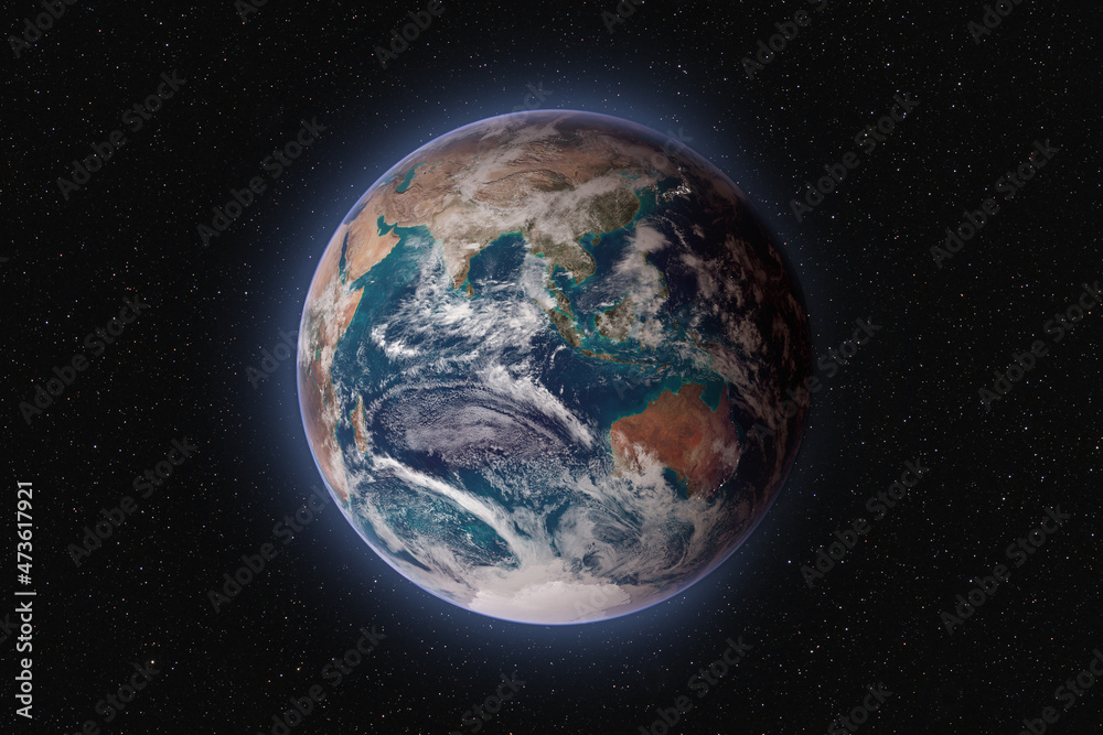 Planet Earth against dark starry sky background, elements of this image furnished by NASA