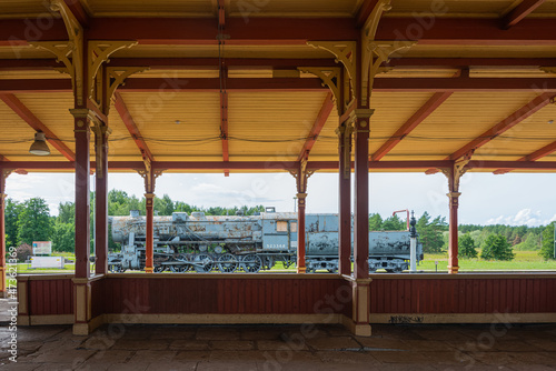 View of old vintage railway station, Haapsalu, Estonia