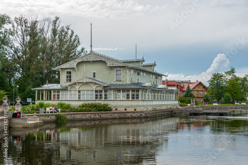 Historic wooden Kuursaal summer cafe, Haapsalu, Estonia