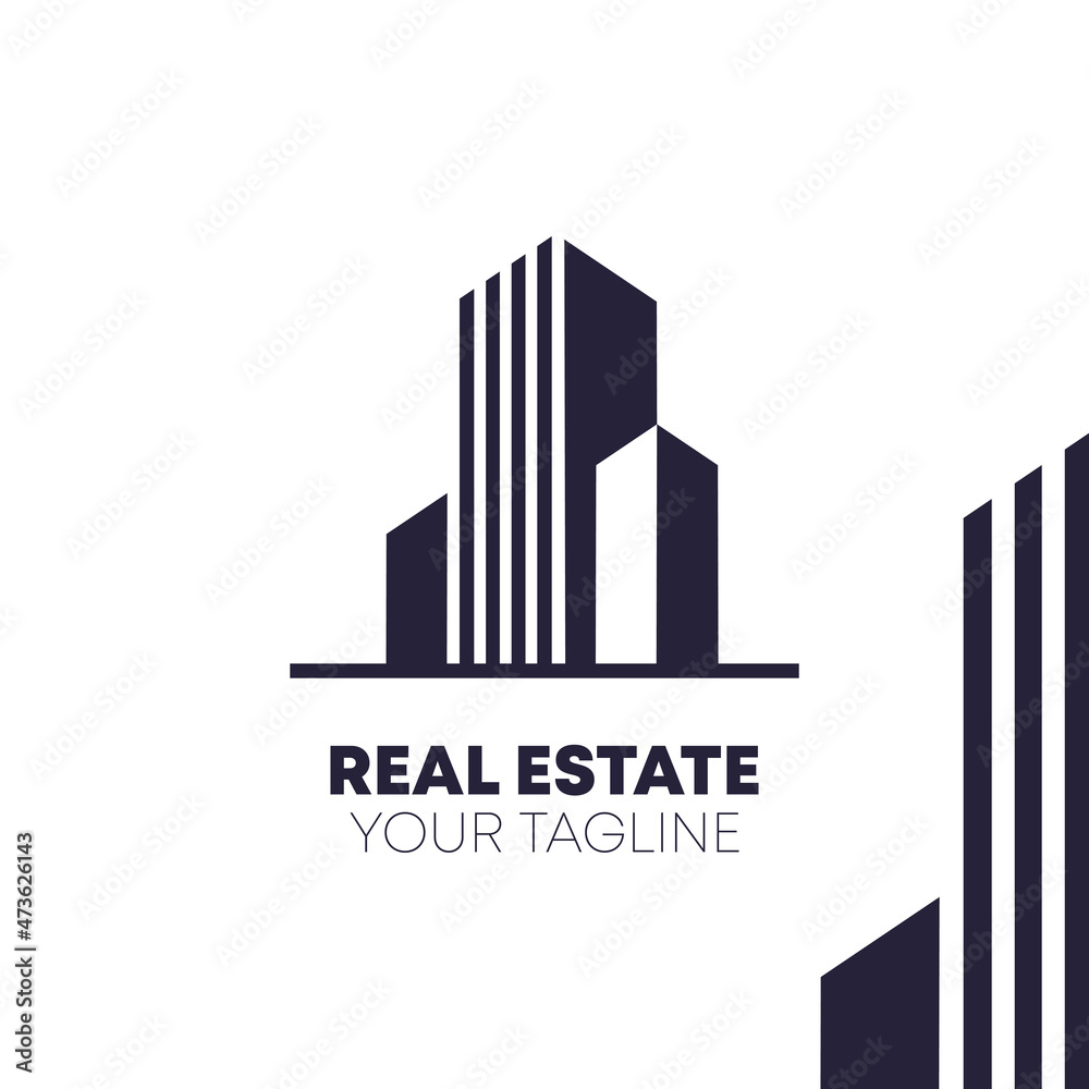 Real Estate Building Logo Design Template