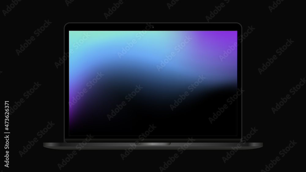 Notebook Computer Mockup with Blue Gradient Screen. Vector illustration Notebook Computer Mockup with Blue Gradient Screen. Vector illustration