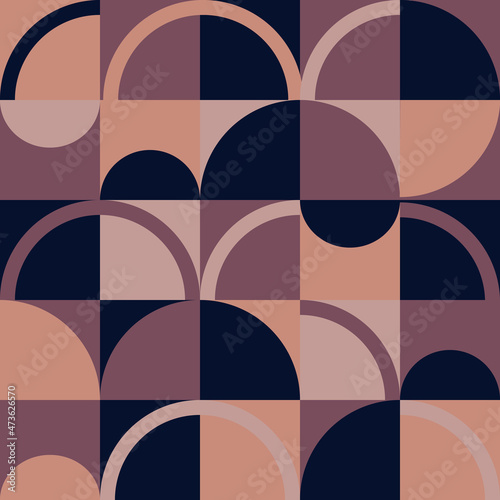 Obraz na płótnie Vector seamless background pattern in retro mid century style w salonie